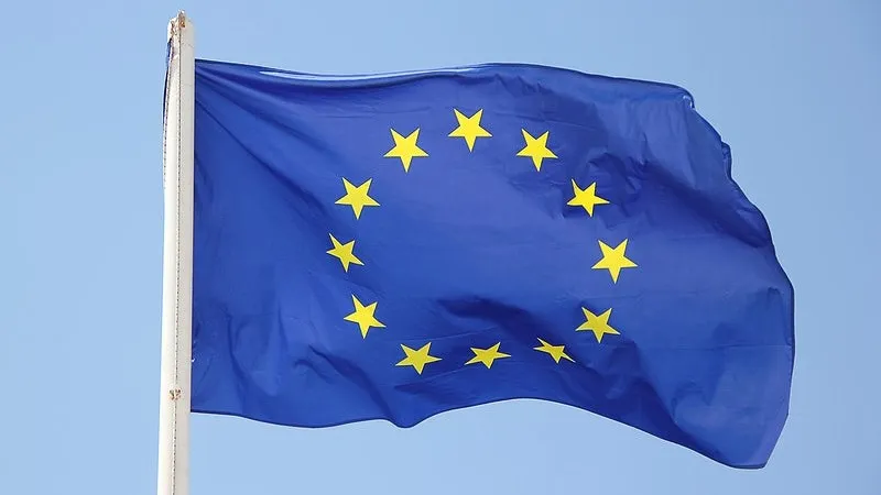 Free European Union flags image, public domain CC0 photo.