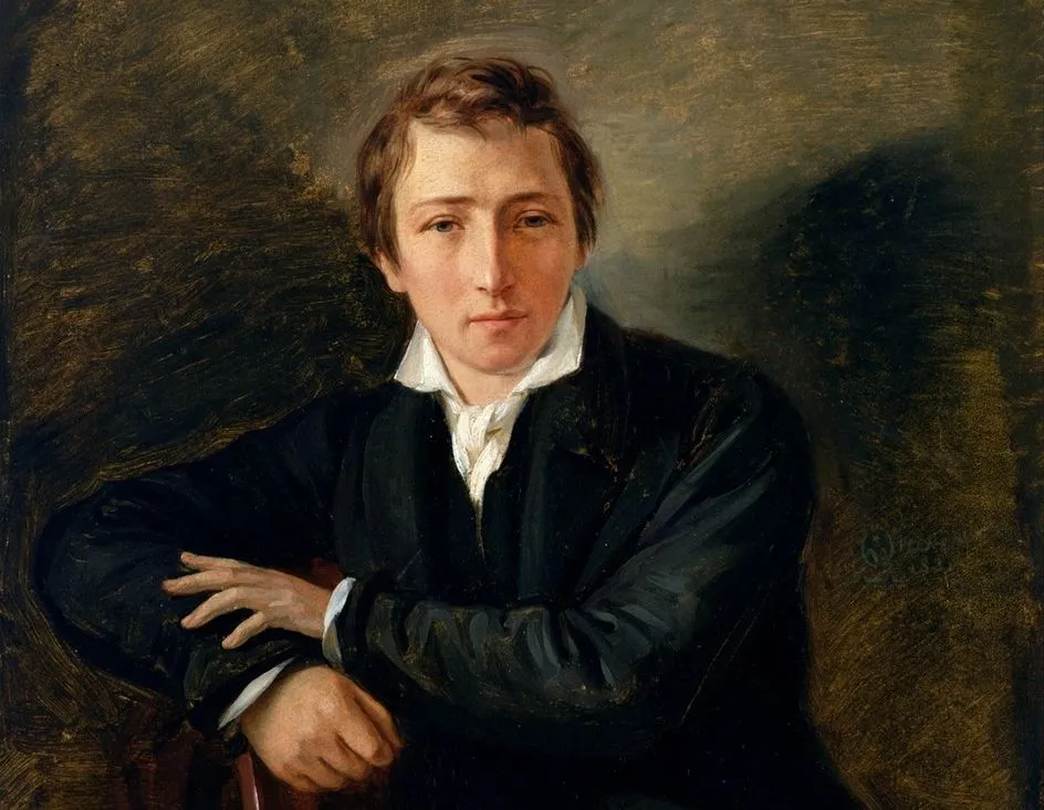 XKH149505 Portrait of Heinrich Heine (1797-1856) 1831 (oil on paper on canvas) by Oppenheim, Moritz Daniel (1800-82); 43x34 cm; Hamburger Kunsthalle, Hamburg, Germany; German,  out of copyright
